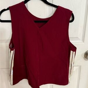 QUEEN OF SPARKLES Burgundy Tank Top and Short Active Set with Silver Accents